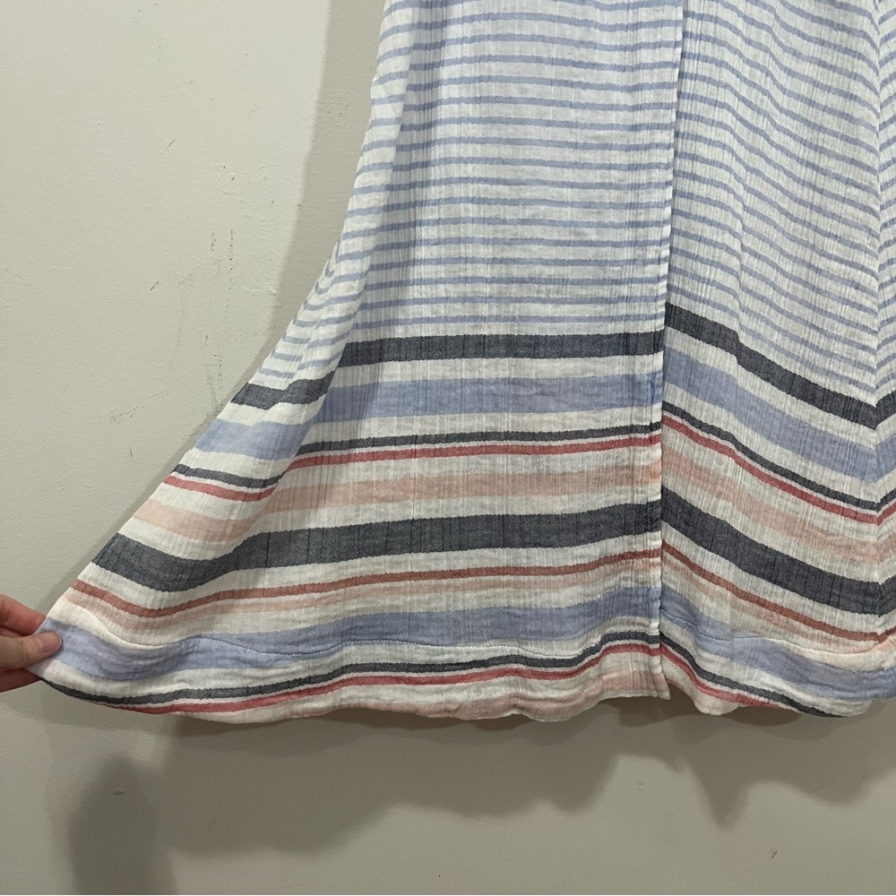 Marine Layer Striped Maxi Dress in White and Light Blue with Pastel Accents - Picture 10 of 16
